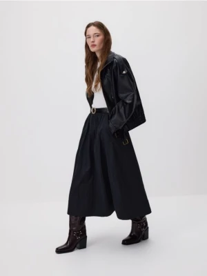 Reserved - Spódnica midi z paskiem - czarny