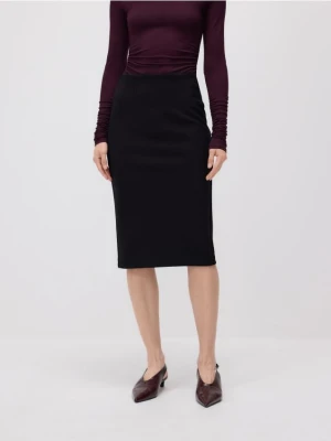 Reserved - Spódnica midi z rozcięciem - czarny