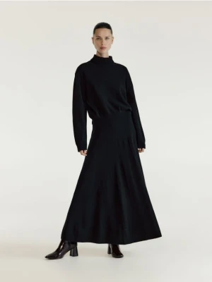 Reserved - Spódnica midi z wełną - czarny