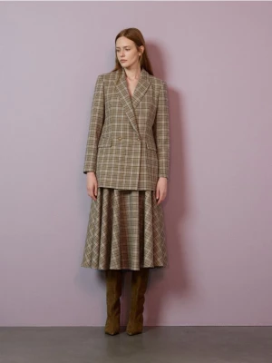 Reserved - Spódnica midi z wełną - wielobarwny