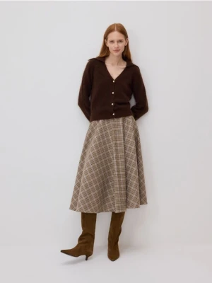 Reserved - Spódnica midi z wełną - wielobarwny