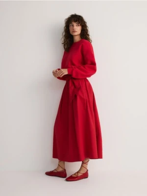 Zdjęcie produktu Reserved - Spódnica midi z wiązaniem - czerwony