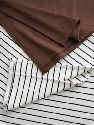 Reserved - Spódnica midi z wiskozą - ciemnobrązowy