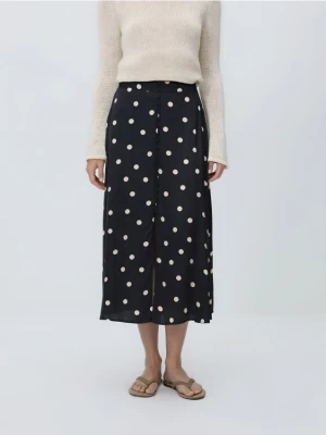 Reserved - Spódnica midi z wiskozy - czarny