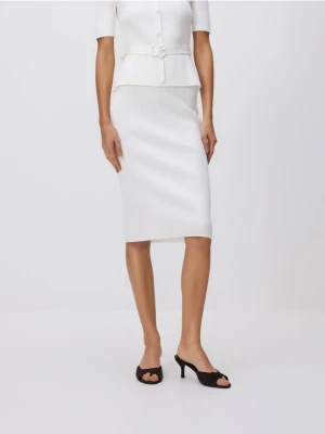 Reserved - Spódnica midi - złamana biel