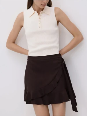 Reserved - Spódnica mini - ciemnobrązowy