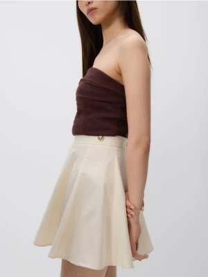 Reserved - Spódnica mini - kremowy