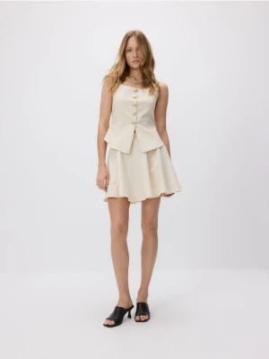 Reserved - Spódnica mini - kremowy