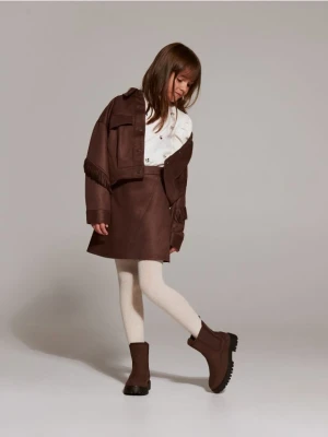 Reserved - Spódnica mini - mahoniowy