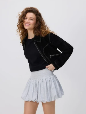 Reserved - Spódnica mini typu bombka - jasnoszary