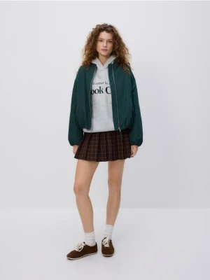 Reserved - Spódnica mini w kratę - ciemnobrązowy