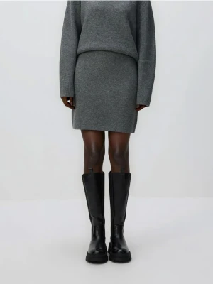 Reserved - Spódnica mini z domieszką wełny - szary