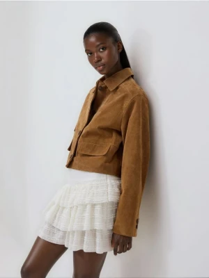 Reserved - Spódnica mini z falbanami - biały