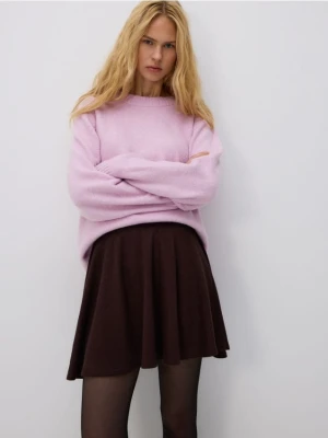 Reserved - Spódnica mini z falbanką - ciemnobrązowy