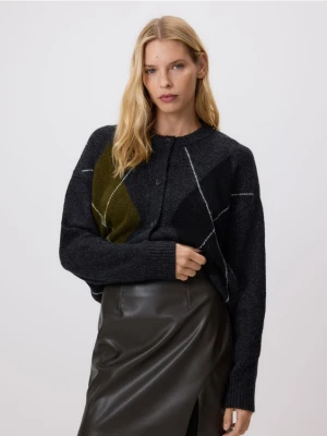 Reserved - Spódnica mini z imitacji skóry - oliwkowy