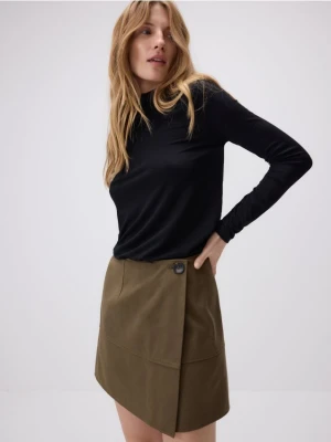 Reserved - Spódnica mini z imitacji zamszu - jasny zielony