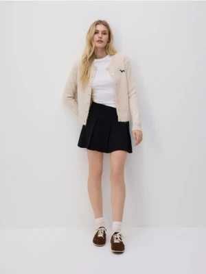 Reserved - Spódnica mini z plisami - czarny