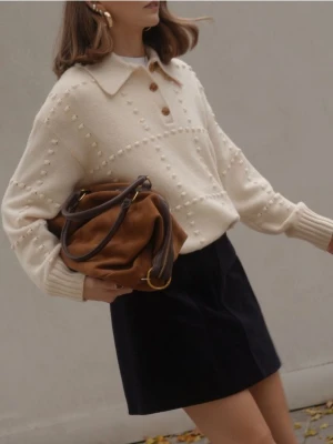 Reserved - Spódnica mini z przeszyciami - granatowy