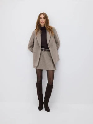 Reserved - Spódnica mini z wełną - beżowy