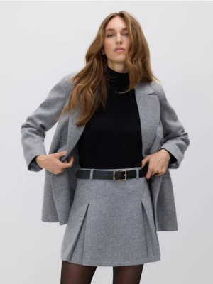Reserved - Spódnica mini z wełną - jasnoszary