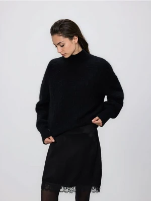 Reserved - Spódnica mini z wiskozy - czarny