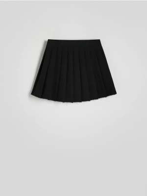 Reserved - Spódnica mini z zakładkami - czarny