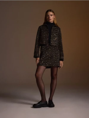 Reserved - Spódnica mini ze zwierzęcym wzorem - wielobarwny