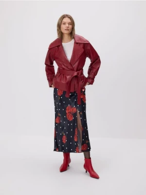 Reserved - Spódnica w kwiatowy wzór - czarny