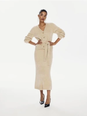 Reserved - Spódnica z dodatkiem metalizowanej nici - kremowy