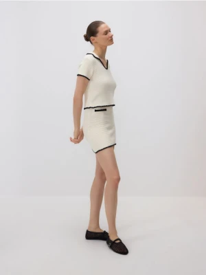 Reserved - Spódnica z dzianiny - złamana biel