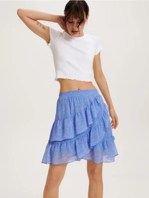 Reserved - Spódnica z falbanami - jasnoniebieski