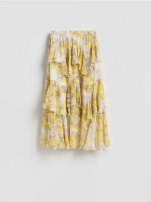Zdjęcie produktu Reserved - Spódnica z falbanami - jasnożółty