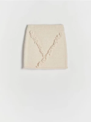 Reserved - Spódnica z frędzlami - złamana biel