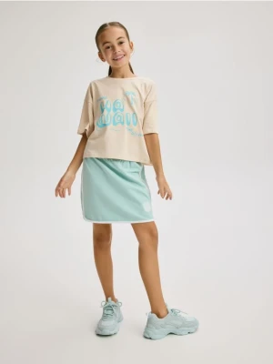 Reserved - Spódnica z haftem - jasnoturkusowy