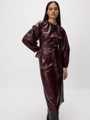 Zdjęcie produktu Reserved - Spódnica z imitacji skóry - bordowy