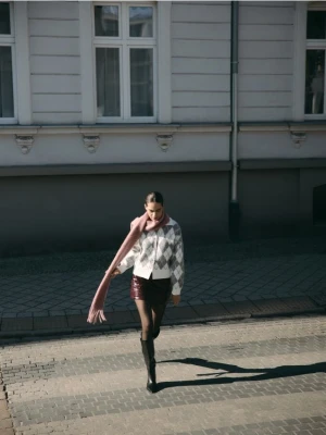 Reserved - Spódnica z imitacji skóry - bordowy