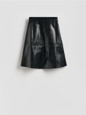 Reserved - Spódnica z imitacji skóry - czarny
