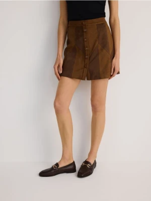 Reserved - Spódnica z imitacji zamszu - brązowy