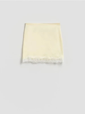 Reserved - Spódnica z koronką - jasnożółty