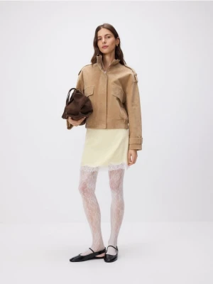 Reserved - Spódnica z koronką - jasnożółty