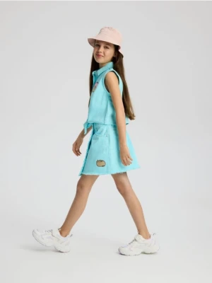 Reserved - Spódnica z łańcuszkiem Pusheen - jasnoturkusowy