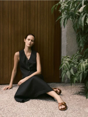 Reserved - Spódnica z lnem - czarny