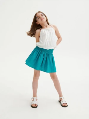 Reserved - Spódnica z lnem - turkusowy