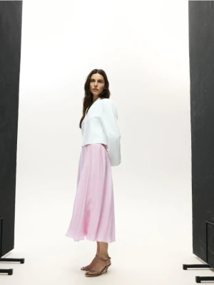 Reserved - Spódnica z lyocellem - pastelowy róż