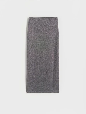 Reserved - Spódnica z metalizowaną nicią - ciemnoszary
