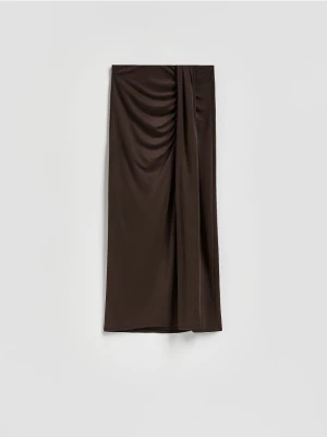 Reserved - Spódnica z modalem - ciemnobrązowy