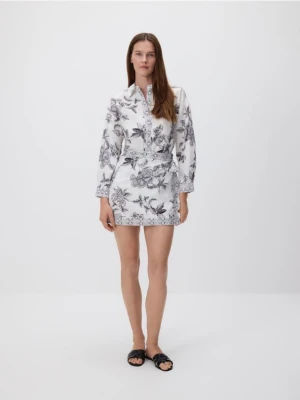 Reserved - Spódnica z nadrukiem - ciemnoszary