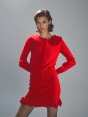 Reserved - Spódnica z ozdobną aplikacją - czerwony