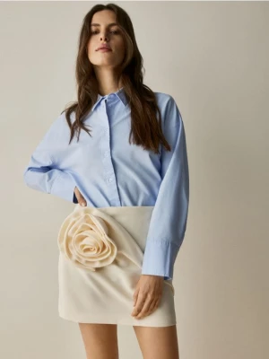 Reserved - Spódnica z ozdobną aplikacją - złamana biel