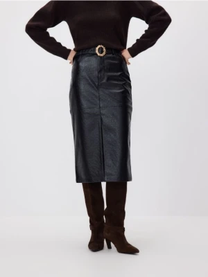 Reserved - Spódnica z ozdobnym paskiem - czarny